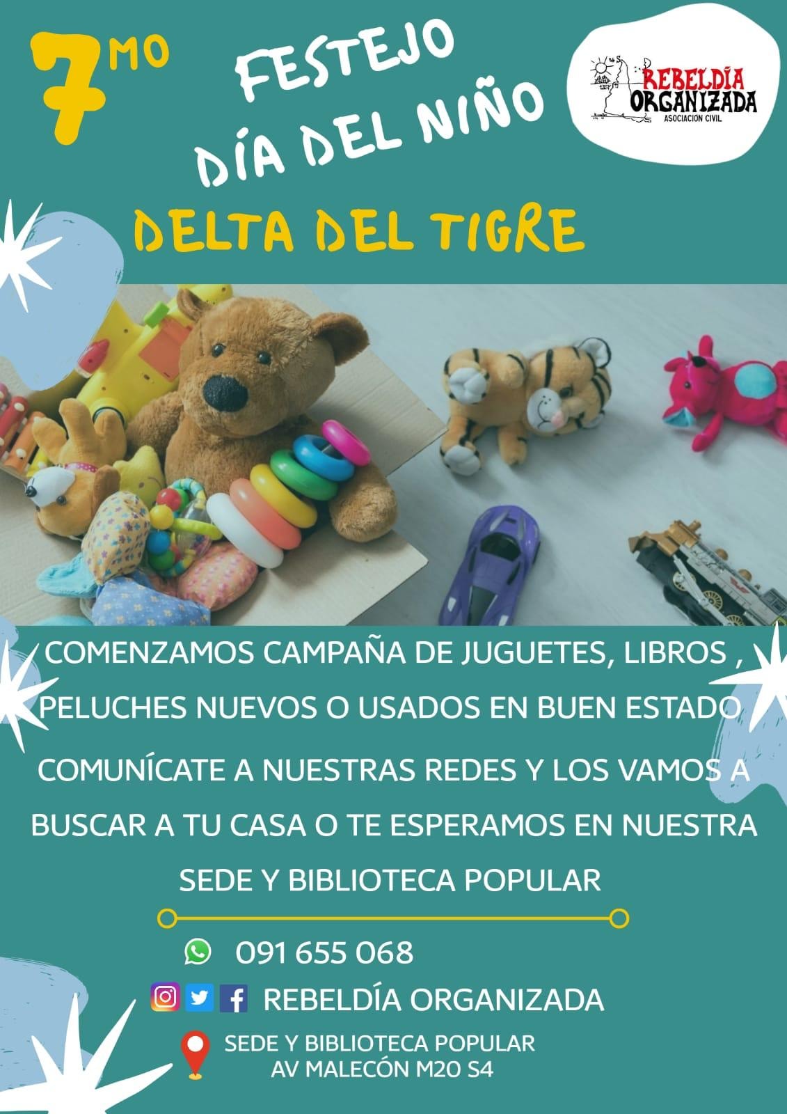 Rebeldía Organizada recolecta juguetes para el día del niño
